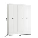 Ver imagem 4 de Guarda-Roupa Solteiro Ártico 5 Portas 3 Prateleiras Branco - Demóbile