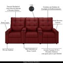 Ver imagem 7 de Poltrona Reclinável para Cinema Parma 3 Lugares Baú Usb Veludo Vermelho Fh1 - D'Rossi