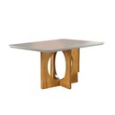 Ver imagem 1 de Mesa de Jantar 6 Lugares Barcelona Tampo em Vidro 160cm - Móveis Mix