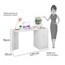 Ver imagem 6 de Conjunto Escrivaninha com Espelho Capricho e Penteadeira Camarim com Espelho Rouge Espresso Móveis