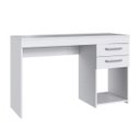 Ver imagem 3 de Escrivaninha Mesa Escritório com 2 Gavetas 121cm Branco e Gelo