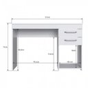 Ver imagem 4 de Escrivaninha Mesa Escritório com 2 Gavetas 121cm Branco e Gelo
