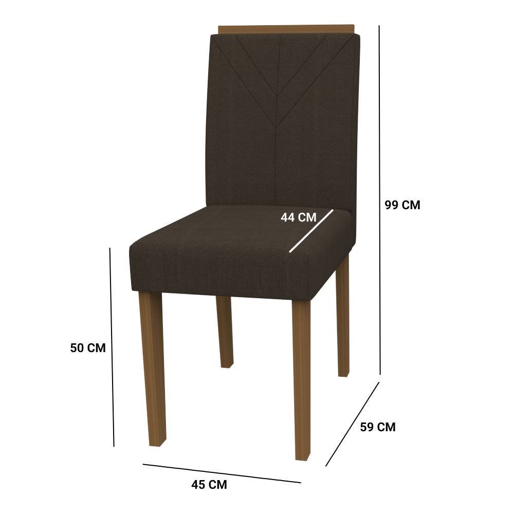 Conjunto Mesa De Jantar 6 Cadeiras Nairóbi Cinam/off/bege-ma Cor  Cinamomo/off White/bege 03