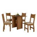 Ver imagem 3 de Conjunto Mesa 4 Cadeiras Milano Poliman Bege/Carvalho/Savana