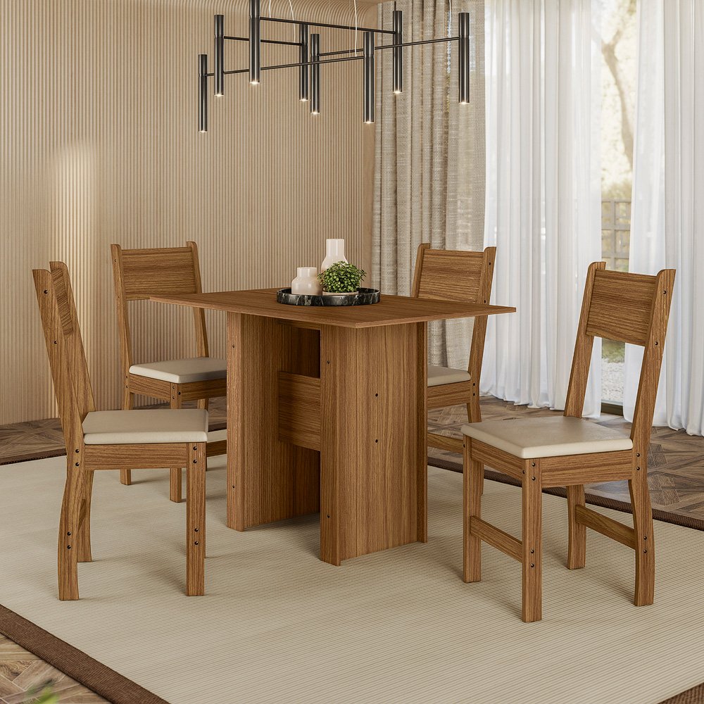 Conjunto Mesa 4 Cadeiras Milano Poliman