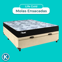 Ver imagem 4 de Cama Box Bau + Colchão Casal Molas Ensacadas Life Gold Paropas