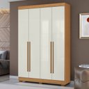 Ver imagem 1 de Guarda Roupa Solteiro 154cm 4 Portas Raiz Cinamomo/off A15 - Mpozenato