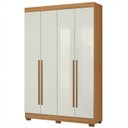 Ver imagem 2 de Guarda Roupa Solteiro 154cm 4 Portas Raiz Cinamomo/off A15 - Mpozenato