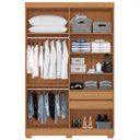 Ver imagem 5 de Guarda Roupa Solteiro 154cm 4 Portas Raiz Cinamomo/off A15 - Mpozenato