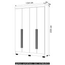 Ver imagem 4 de Guarda Roupa Solteiro 154cm 4 Portas Raiz Cinamomo/off A15 - Mpozenato