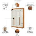 Ver imagem 3 de Guarda Roupa Solteiro 154cm 4 Portas Raiz Cinamomo/off A15 - Mpozenato