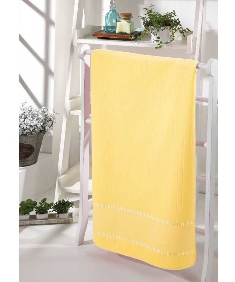 Toalha Lavabo Dohler Velour Para Bordado Bella Amarelo