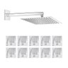 Ducha Chuveiro Slim Inox 20x20 Suporte Parede Kit 10 Unidades Banheiro Area Externa Quintal Piscina - 1