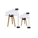 Ver imagem 3 de Conjunto Mesinhas de Canto Apoio Pé Palito Tripé Porta Objetos e Quadros Branco com Tampo Orgânico