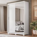 Ver imagem 2 de Guarda Roupa Casal Riva 2 Portas Deslizantes Flex Branco com Espelho e Pés - Demóbile