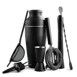 Kit Coqueteleira Profissional 9 Peças Vitino Nerobar 750ml Inox Fosco Premium