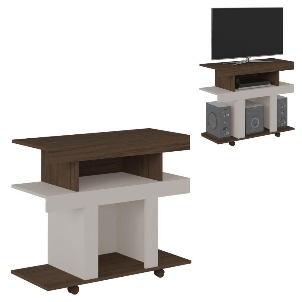 Sala de Estar até 42'' Rack Anthony Mesa de Centro Karina Mesa de Apoio Lexy Amendoa/off Espresso - 2