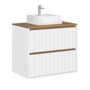 Ver imagem 2 de Gabinete de Banheiro com Cuba 69,3cm Branco e Carvalho Toronto Yescasa
