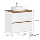 Ver imagem 3 de Gabinete de Banheiro com Cuba 69,3cm Branco e Carvalho Toronto Yescasa