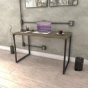 Ver imagem 3 de Conjunto 2 Peças com Mesa para Escritório 120cm e Estante Multiuso Kuadra Industrial Marrom