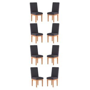 Kit 8 Cadeiras Estofadas para Sala de Jantar Cinza