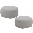 Ver imagem 1 de Kit 02 Puffs Decorativo Orgânico para Sala de Estar Living Barolo L06 Bouclê Cinza - Lyam Decor