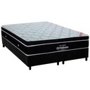 Ver imagem 1 de Cama Box King: Colchão Molas Superpocket Ensacadas Ortobom Elegant + Base Crc Suede Black (193x203)