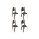 Ver imagem 1 de Kit 4 Cadeiras Sala Jantar Lisboa 4C076 4 Un Bronze/Courano Marrom - Kappesberg