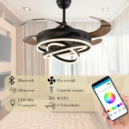 Ventilador Teto Lustre Retrátil Led Luxuoso - 2