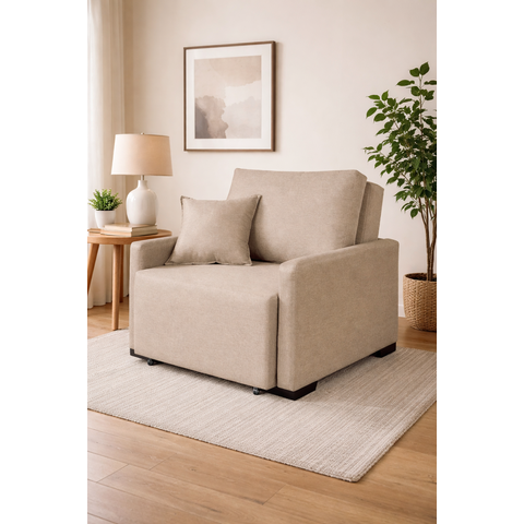 Poltrona Reclinável Retrátil Tecido Linho Conforto Total