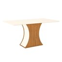 Ver imagem 1 de Mesa para Cozinha Luiza SC16 + Tampo Madeirado Reto 160x90cm Nature/Off White - Henn