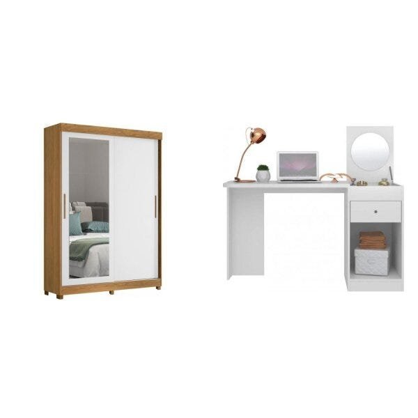Conjunto Quarto Casal Guarda-Roupa com Espelho e Escrivaninha com Espelho Capricho Espresso Móveis é boa?