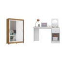 Ver imagem 1 de Conjunto Quarto Casal Guarda-Roupa com Espelho e Escrivaninha com Espelho Capricho Espresso Móveis