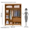 Ver imagem 5 de Conjunto Quarto Casal Guarda-Roupa com Espelho e Escrivaninha com Espelho Capricho Espresso Móveis