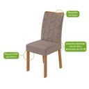 Ver imagem 5 de Conjunto Sala de Jantar Mesa Astrid 160 Tampo Vidro Off White com 6 Cadeiras Rayla - Lopas Amendoa C