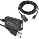 Ver imagem 1 de Cabo Extensor Usb 2.0 Cabo 10 Metros Am+fm Preto Amplificado
