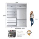 Ver imagem 4 de Guarda-Roupa 2 Portas de Correr 2 com Espelho 3 Gavetas Nexo Branco