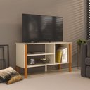 Ver imagem 2 de Rack para Tv até 40 Polegadas 3 Prateleiras Verona 90cm - Via Nossa - Off White e Cedro