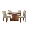 Conjunto Sala de Jantar Mesa e 4 Cadeiras Pietra Clean Lj Móveis - 2