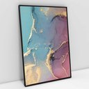 Ver imagem 1 de Quadro Decorativo em Canvas Abstrato Mármore Luxe Perolado TaColado Moldura Flutuante 4,5cm Preta 60
