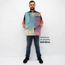 Ver imagem 2 de Quadro Decorativo em Canvas Abstrato Mármore Luxe Perolado TaColado Moldura Flutuante 4,5cm Preta 60