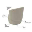 Ver mais imagens de Kit 02 Poltronas Decorativas Aisha Orgânica Suede Bege