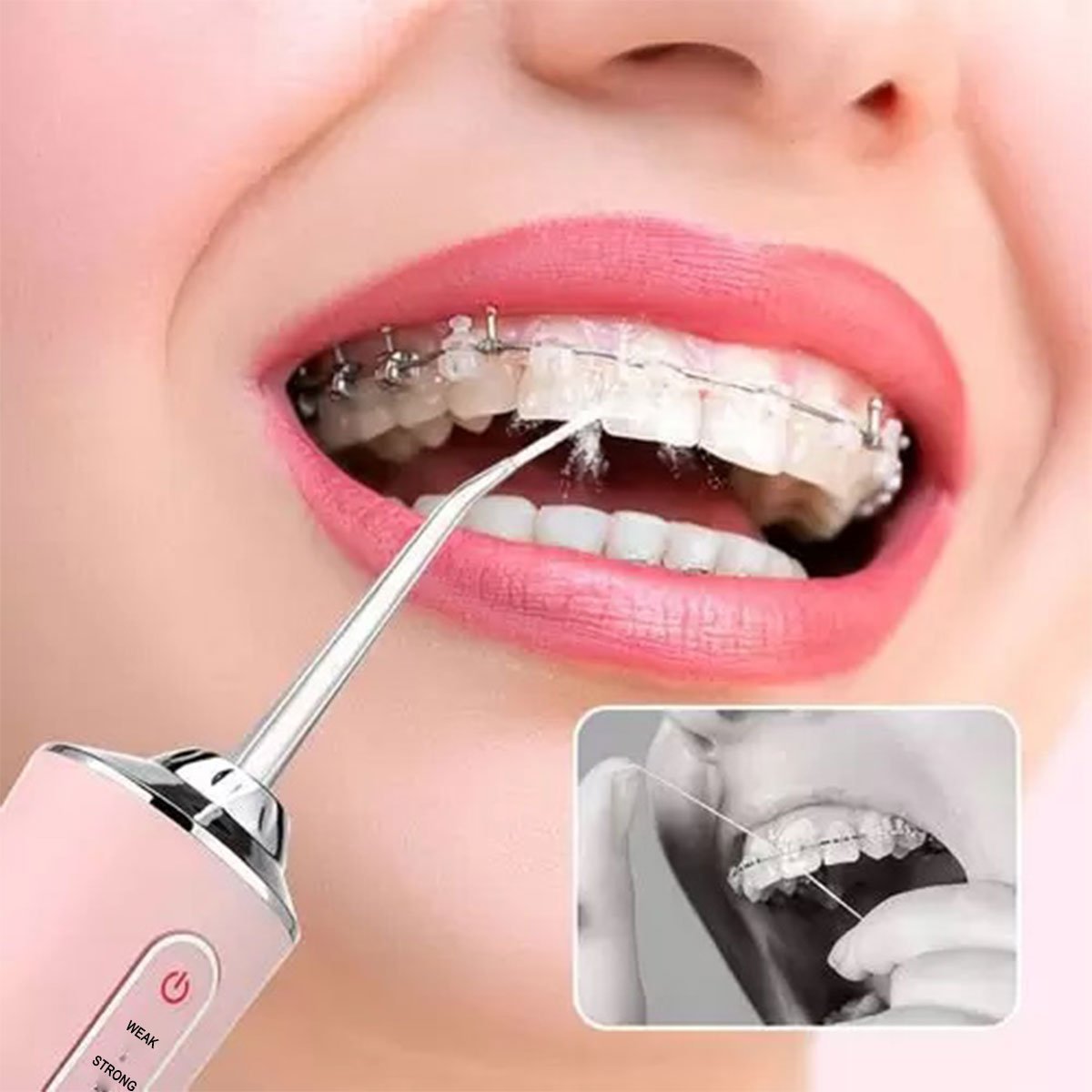 Irrigador Jato de Limpeza Dental Oral Higiene Bucal Eletrico Protese Escova Dentes Lingua Gengiva Im - 11