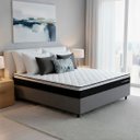 Ver imagem 1 de Conjunto Cama Box Casal Dakota Preto 138x188x57 Espuma D33