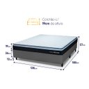 Ver imagem 3 de Conjunto Cama Box Casal Dakota Preto 138x188x57 Espuma D33