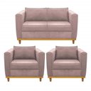 Ver imagem 1 de Kit Sofá 2 Lugares e 2 Poltronas Europa Linho Rosê AM Decor