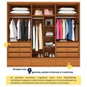 Ver imagem 7 de Guarda-Roupa Casal com 6 Portas e 3 Gavetas 270cm Multimóveis CR35488 Cinamomo