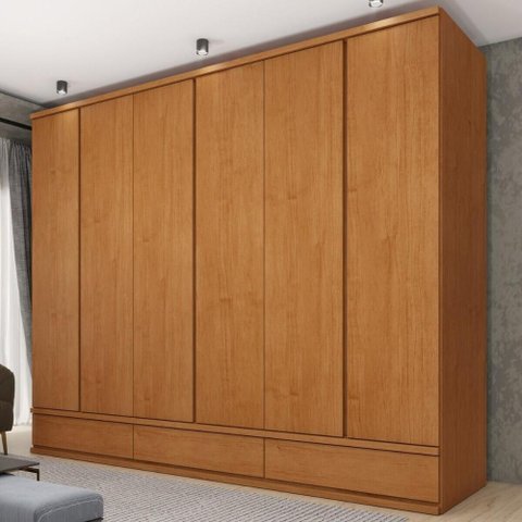 Guarda-Roupa Casal com 6 Portas e 3 Gavetas 270cm Multimóveis CR35488 Cinamomo