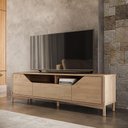 Ver imagem 3 de Rack para Sala de Estar TV 75 pol 180cm 2 Portas 1 Gaveta Madeira Maciça Benton F06 Tauari - Lyam