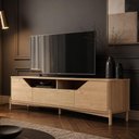 Ver imagem 4 de Rack para Sala de Estar TV 75 pol 180cm 2 Portas 1 Gaveta Madeira Maciça Benton F06 Tauari - Lyam